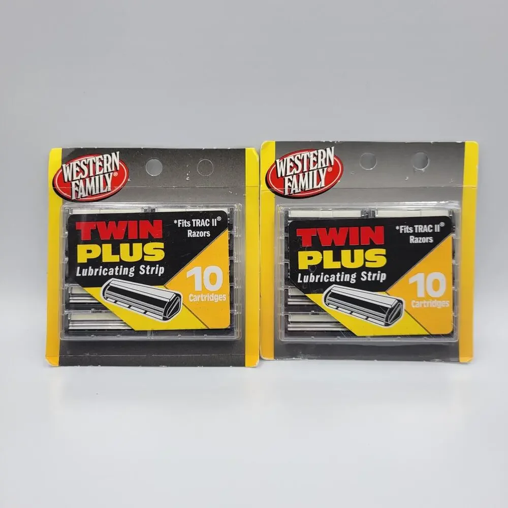 NEW 20 WESTERN FAMILY TRAC II RAZORS BLADE LUBRICATING STRIP CARTRIDGES GILLETTE